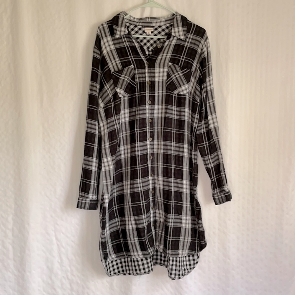 MERONA BLACK PLAID DRESS